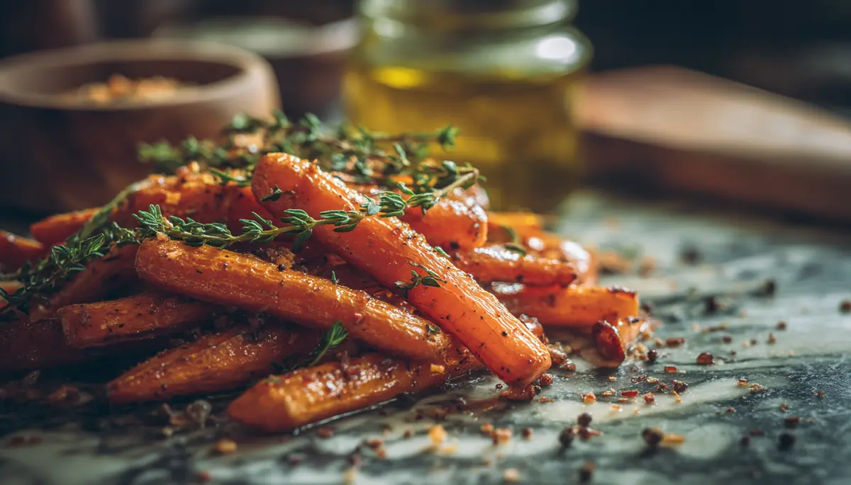 recette Carottes rôties au miel et thym