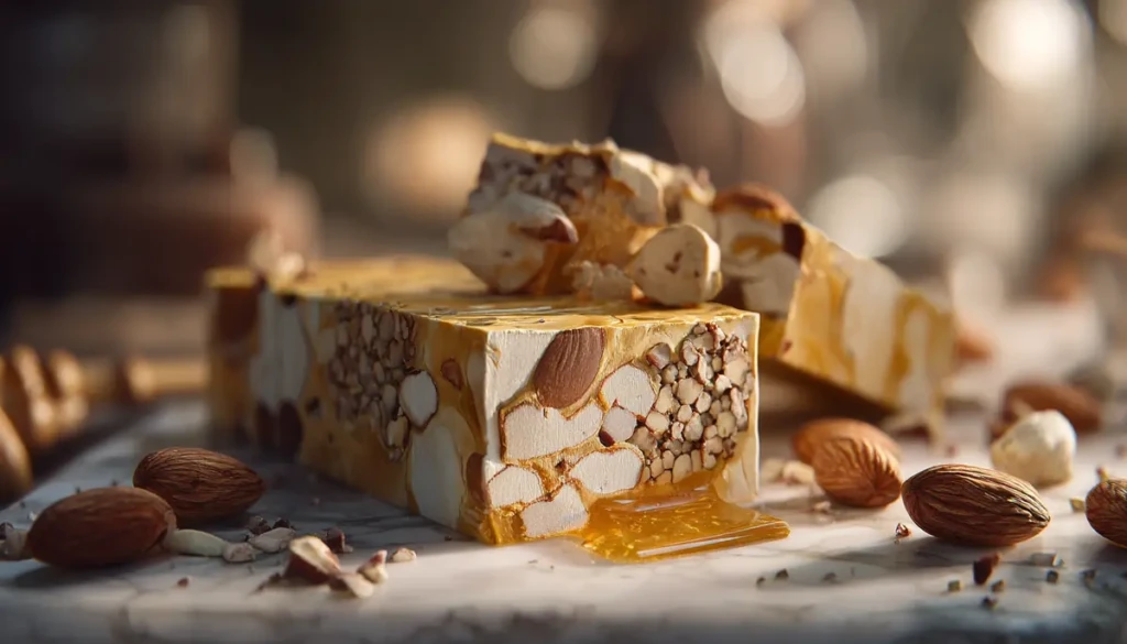 recette Nougat tendre au miel et amandes